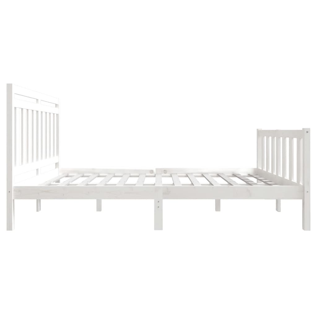 Cadre de lit sans matelas blanc bois de pin massif - XIOS