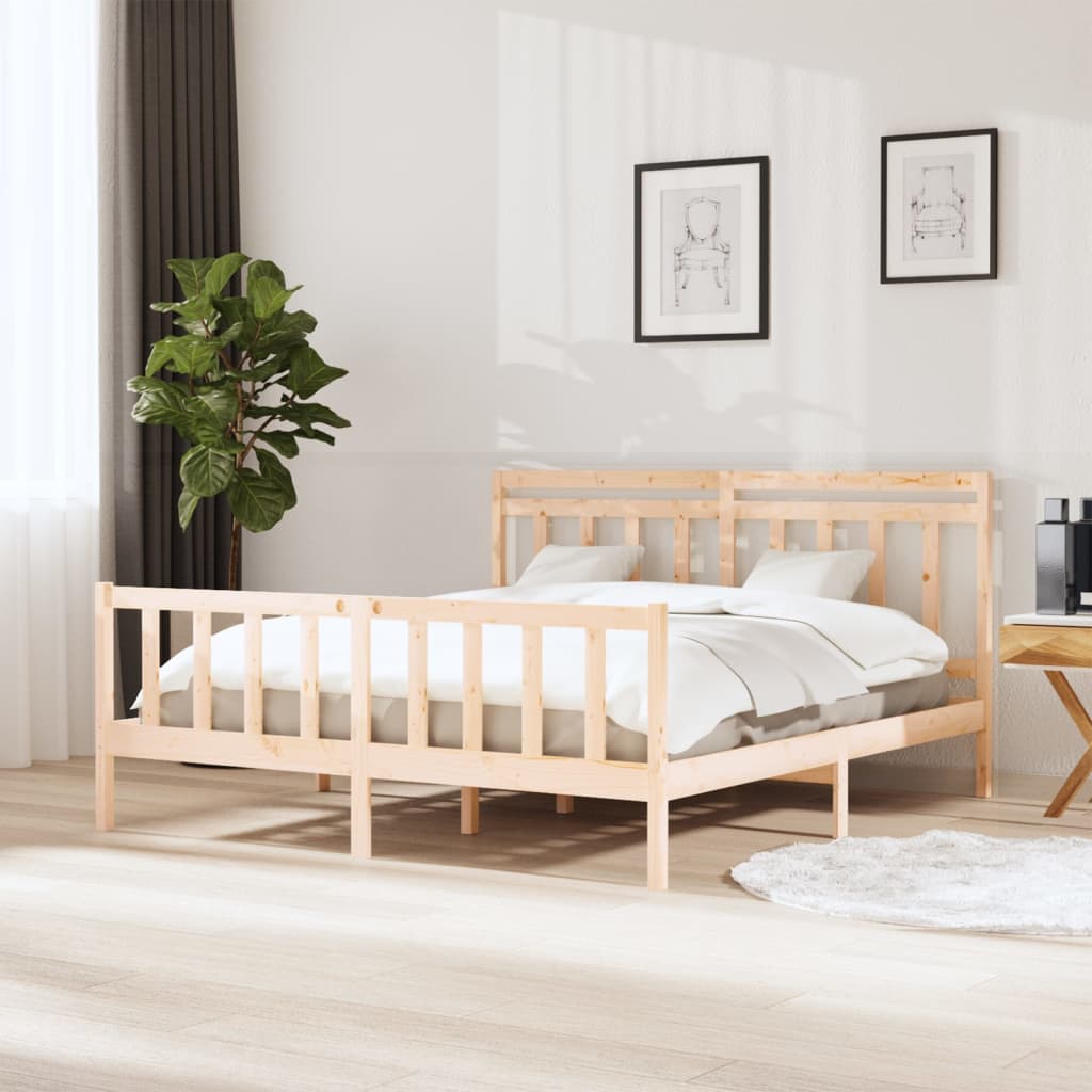 Cadre de lit sans matelas bois massif 160x200 cm - XIOS