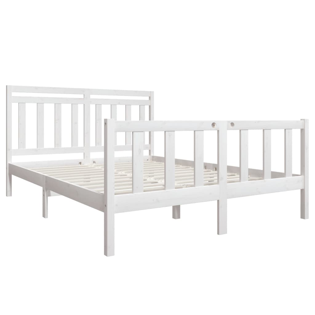 Cadre de lit Blanc Bois massif 160x200 cm - XIOS
