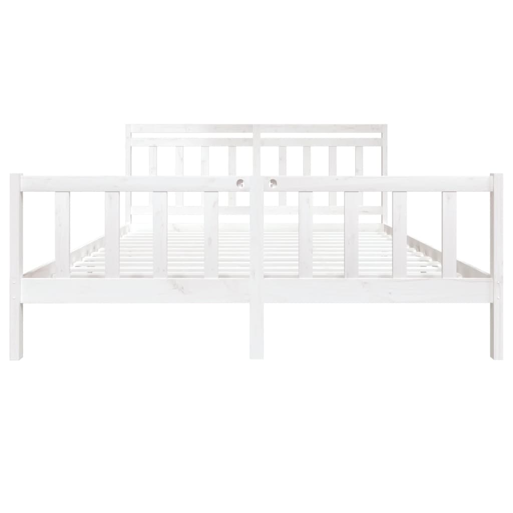 Cadre de lit sans matelas blanc bois massif - XIOS