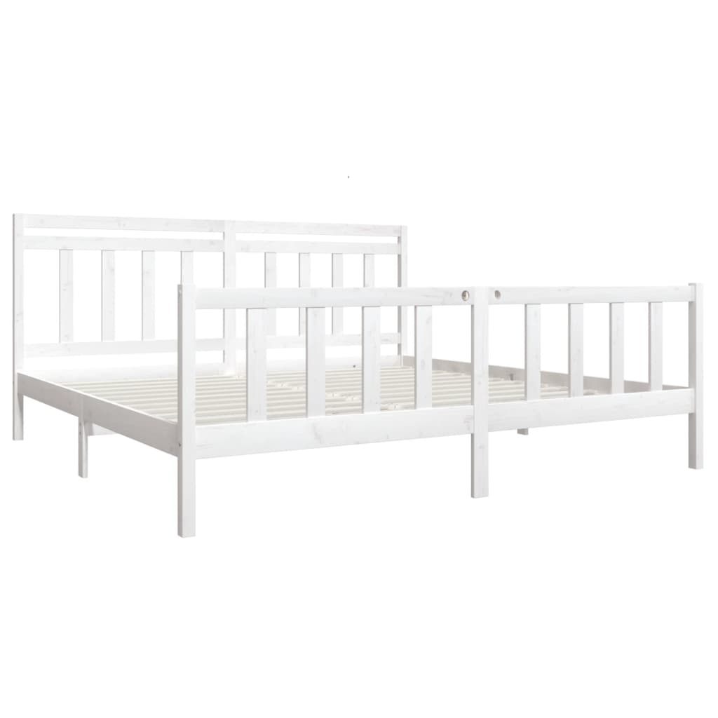 Cadre de lit sans matelas blanc bois massif 200x200 cm - XIOS