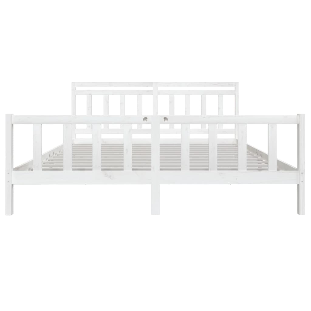 Cadre de lit sans matelas blanc bois massif 200x200 cm - XIOS