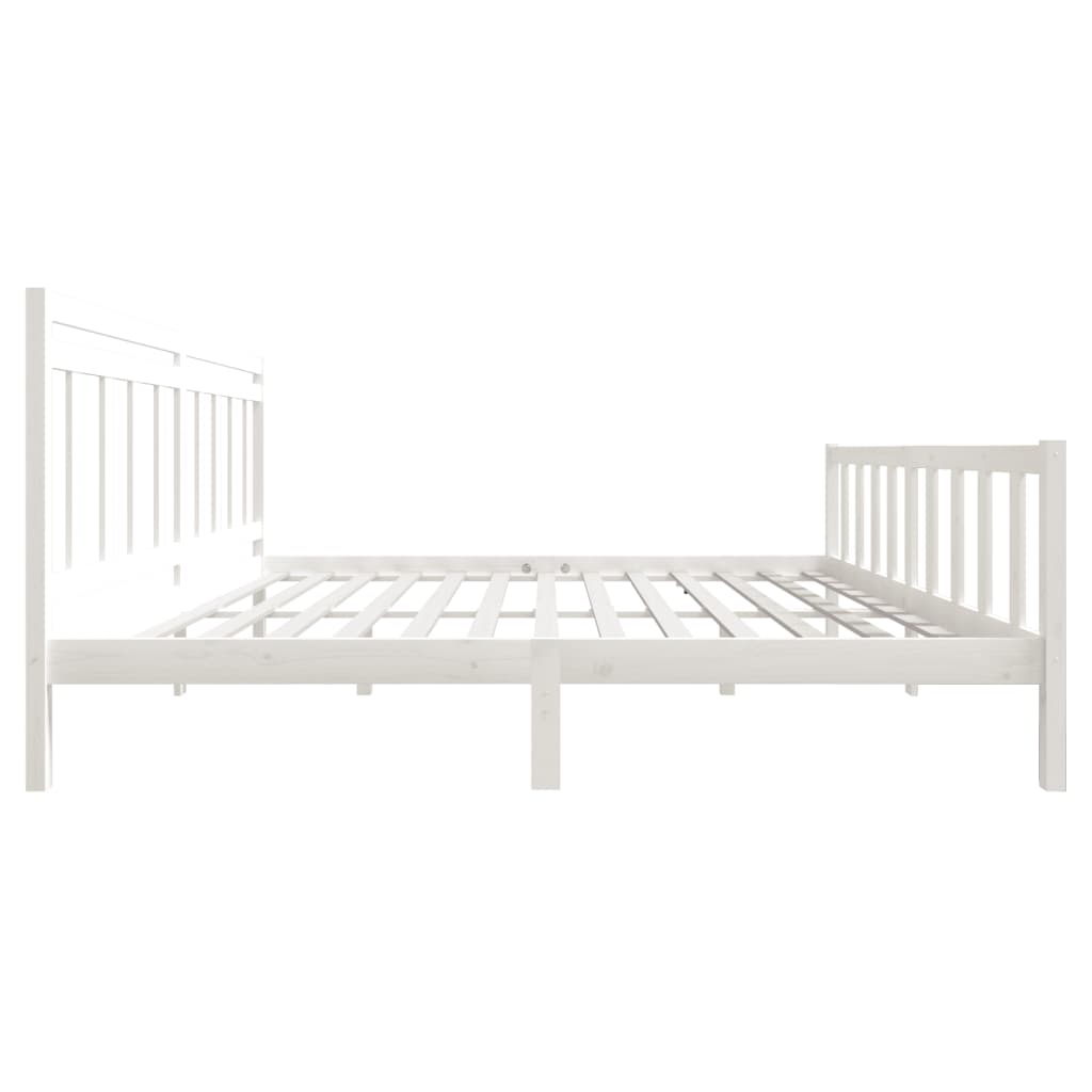 Cadre de lit sans matelas blanc bois massif 200x200 cm - XIOS