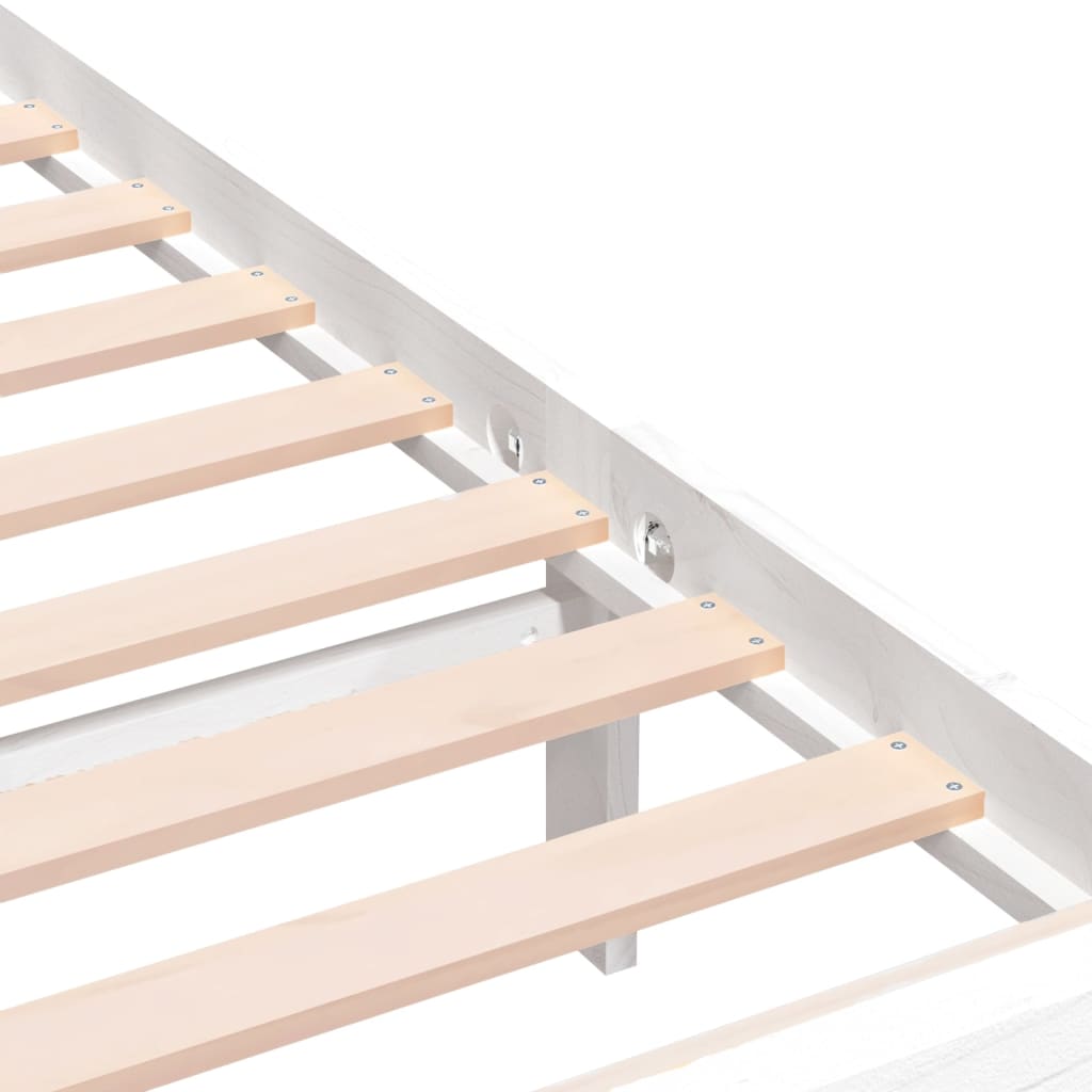 Cadre de lit sans matelas blanc bois massif 200x200 cm - XIOS