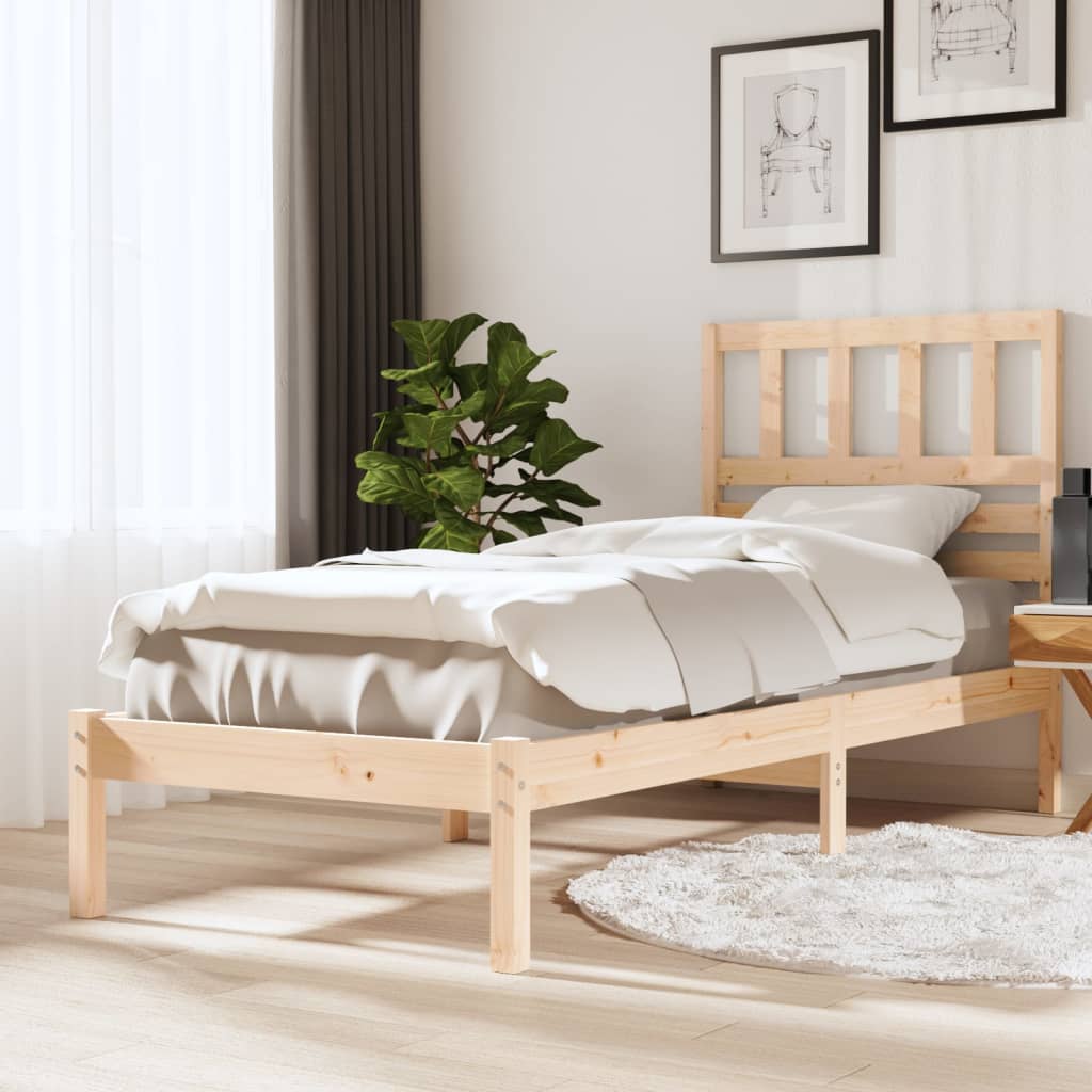 Cadre de lit sans matelas 90x190 cm bois de pin massif - XIOS