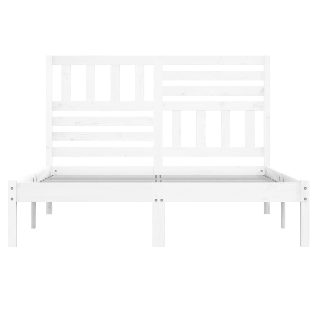 Cadre de lit sans matelas blanc bois de pin massif 140x190 cm - XIOS