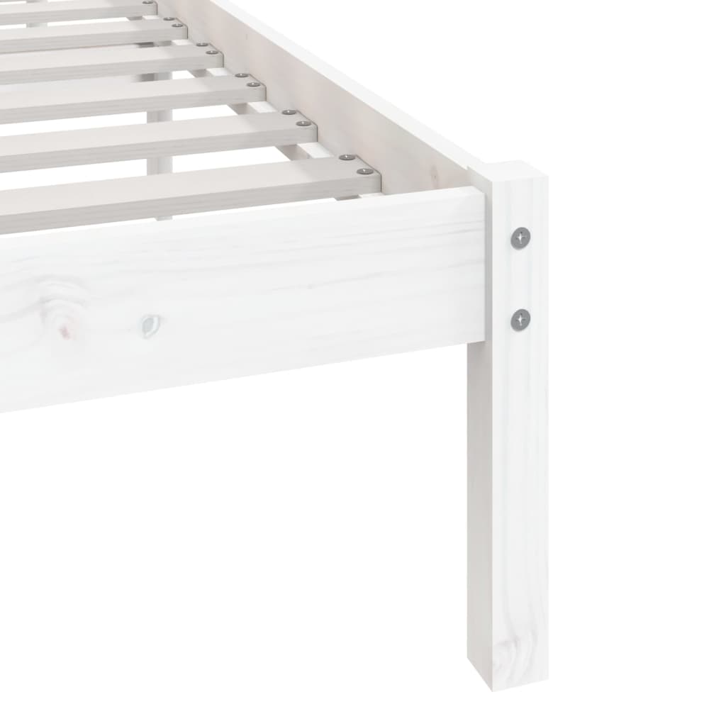 Cadre de lit sans matelas blanc bois de pin massif 140x200 cm - XIOS