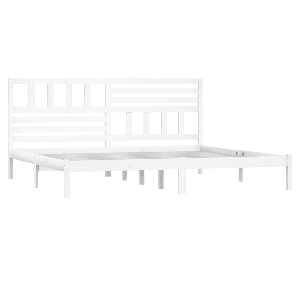 Cadre de lit sans matelas blanc 180x200 cm bois massif de pin - XIOS
