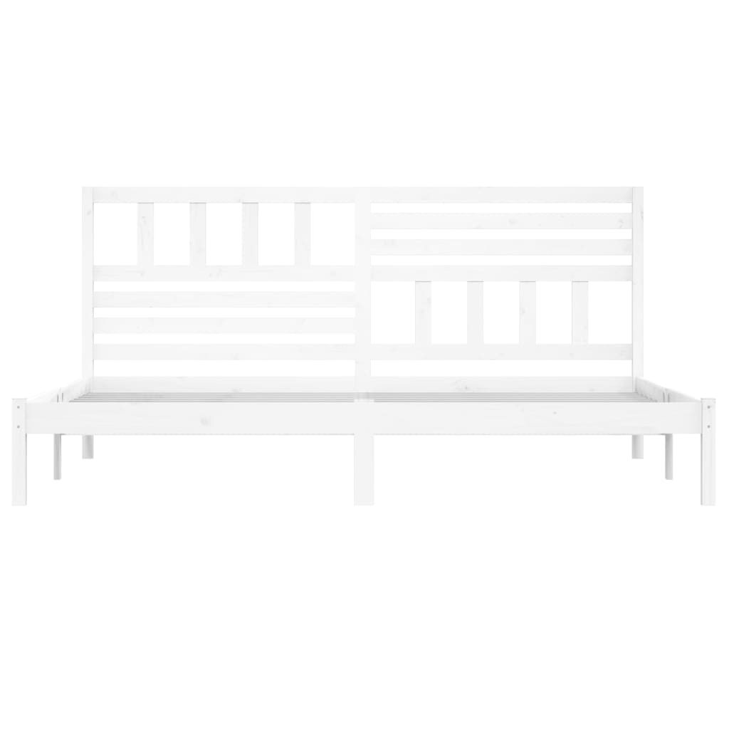 Cadre de lit sans matelas blanc 180x200 cm bois massif de pin - XIOS
