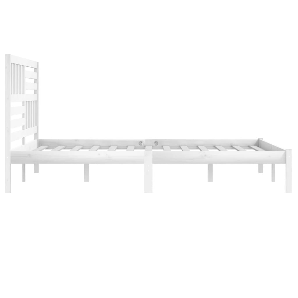 Cadre de lit sans matelas blanc 180x200 cm bois massif de pin - XIOS