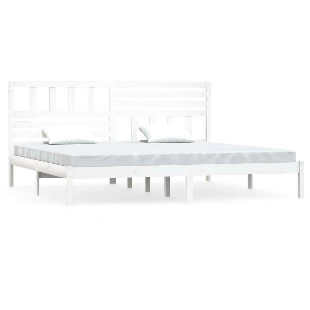 Cadre de lit sans matelas blanc bois massif de pin 200x200 cm - XIOS