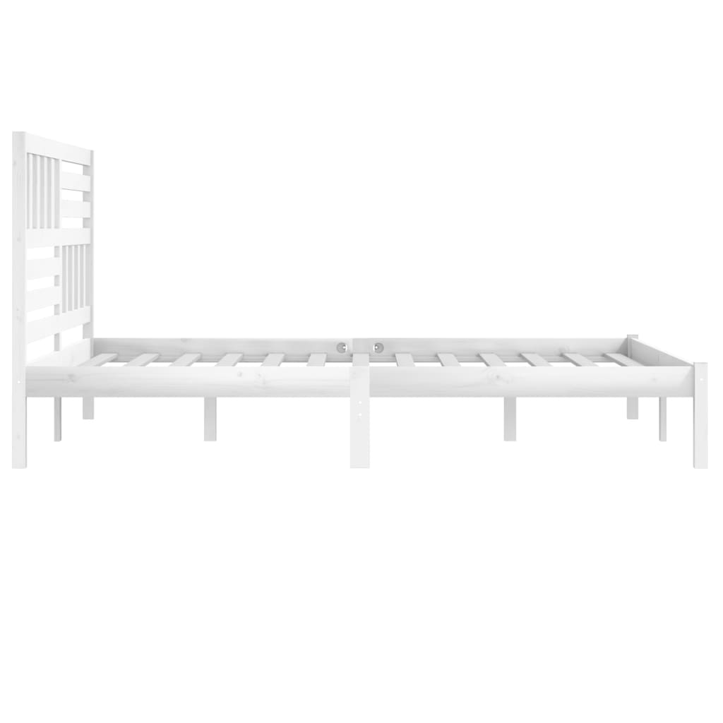 Cadre de lit sans matelas blanc bois massif de pin 200x200 cm - XIOS