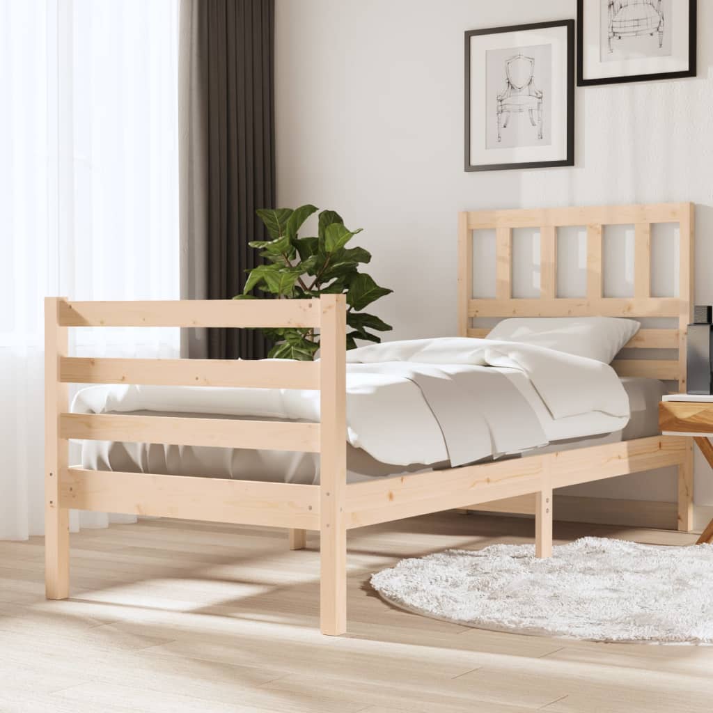 Cadre de lit sans matelas 75x190 cm bois massif - XIOS