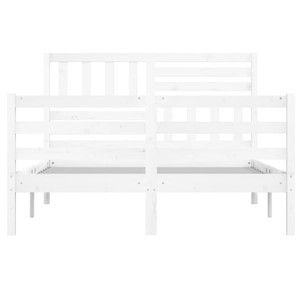 Cadre de lit sans matelas blanc 120x190 cm bois massif - XIOS