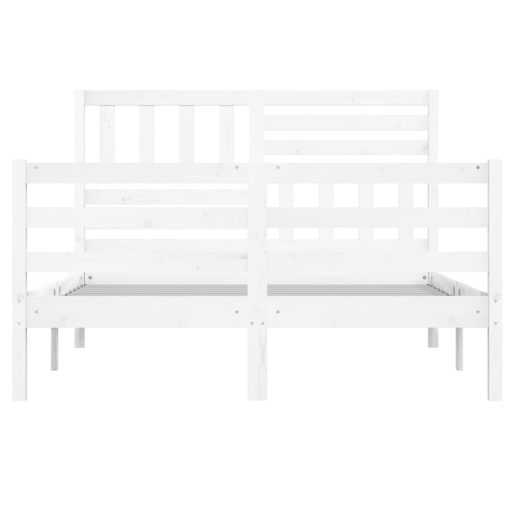Cadre de lit sans matelas blanc bois massif 140x190 cm - XIOS