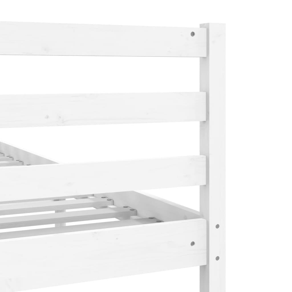 Cadre de lit sans matelas blanc bois massif 140x200 cm - XIOS