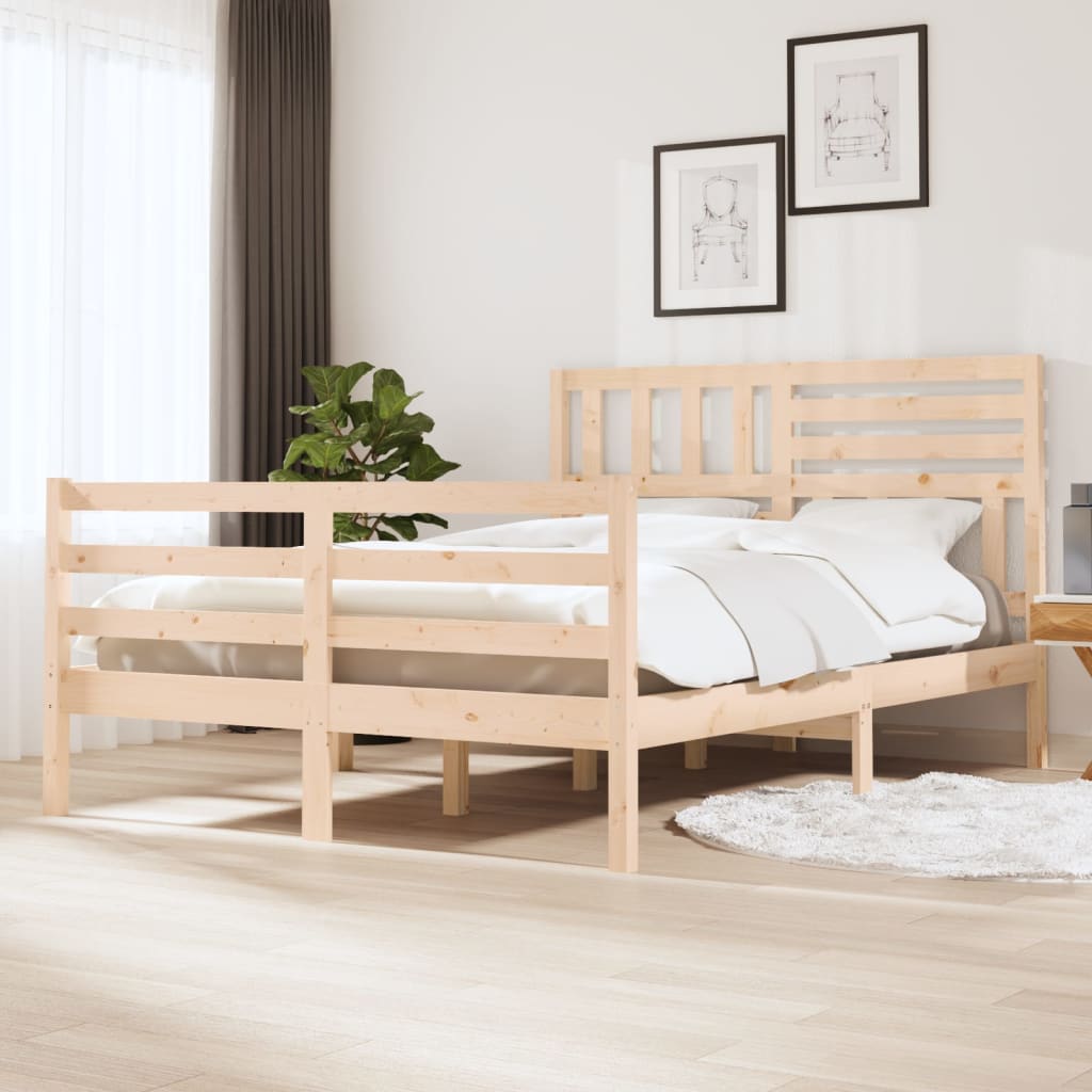 Cadre de lit sans matelas 150x200 cm bois massif - XIOS