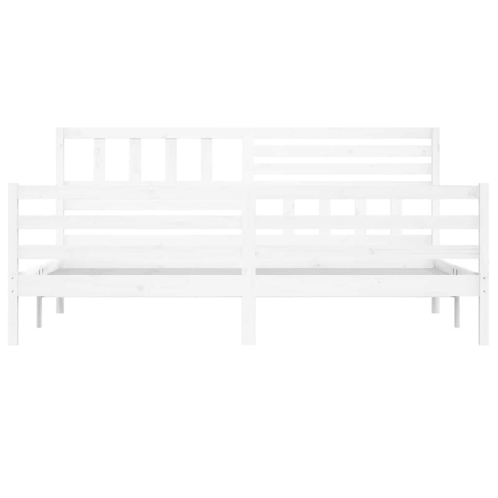 Cadre de lit sans matelas blanc 180x200 cm bois massif - XIOS