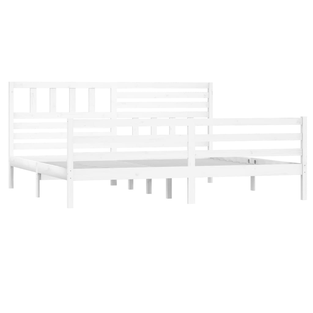 Cadre de lit sans matelas blanc bois massif 200x200 cm - XIOS