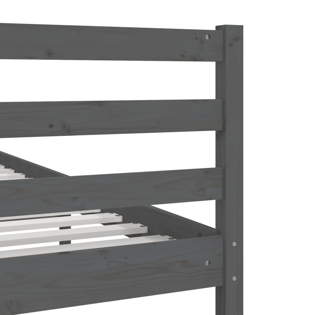 Cadre de lit sans matelas bois massif gris 200x200 cm - XIOS