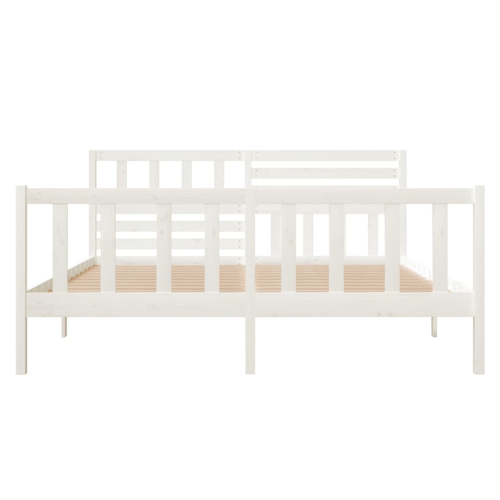Cadre de lit sans matelas blanc bois massif 120x200 cm - XIOS