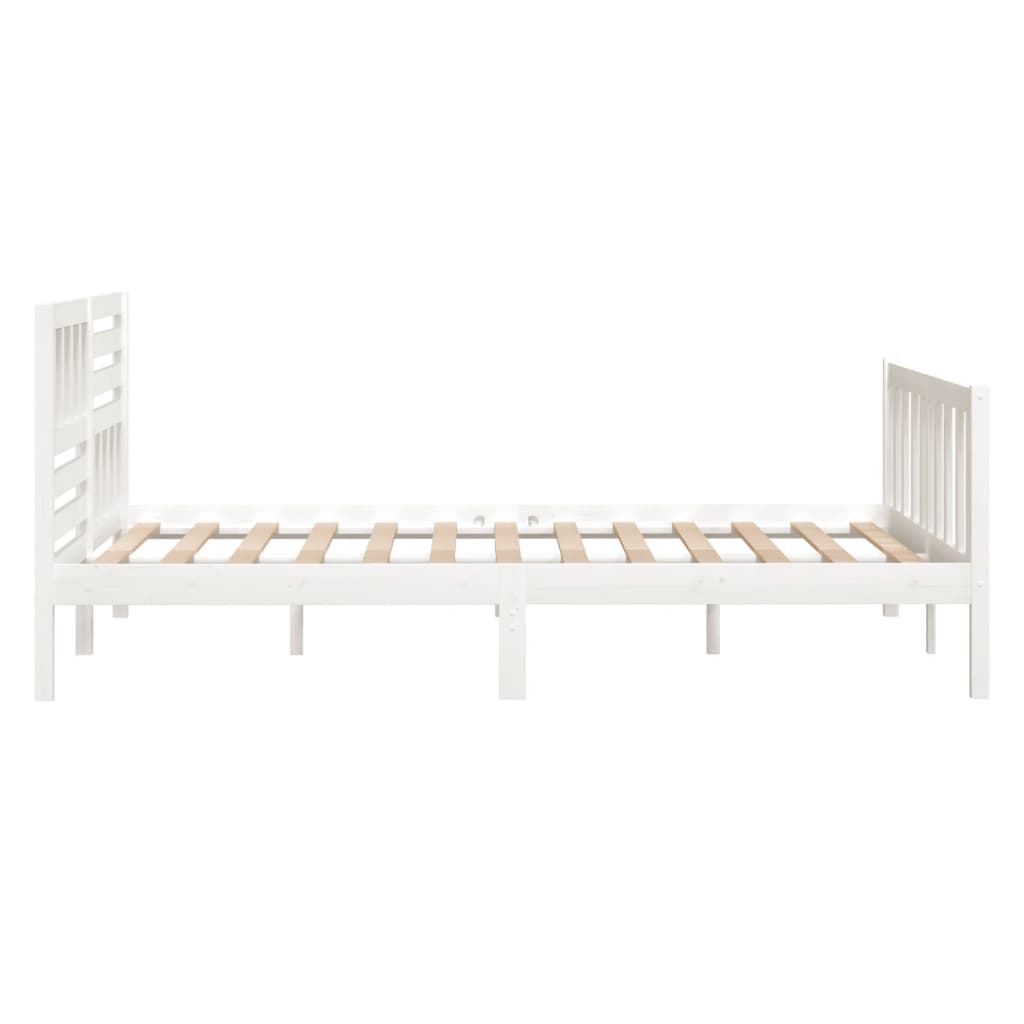 Cadre de lit sans matelas blanc bois massif 120x200 cm - XIOS