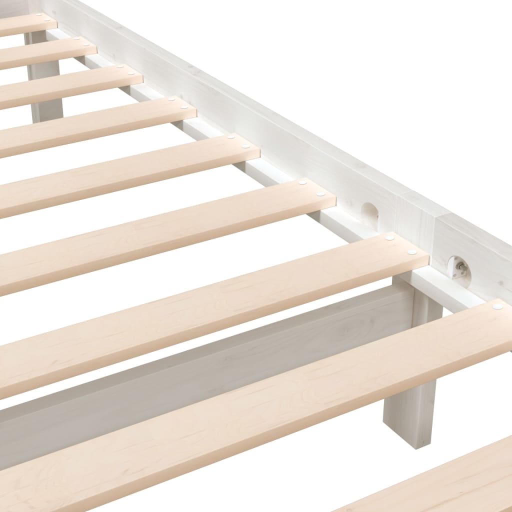 Cadre de lit sans matelas blanc bois massif 120x200 cm - XIOS