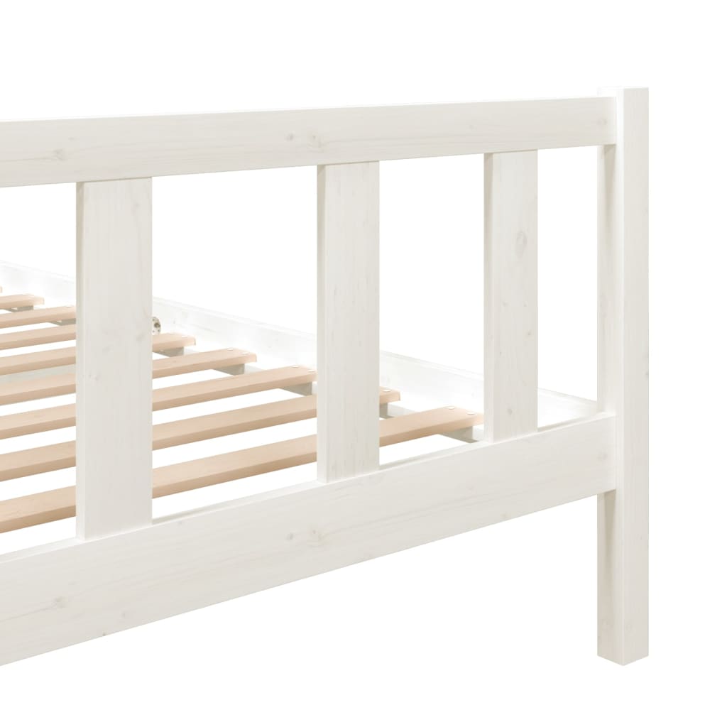 Cadre de lit sans matelas blanc bois massif 120x200 cm - XIOS