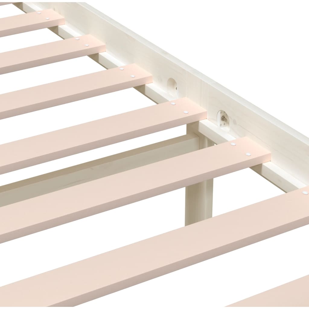 Cadre de lit sans matelas blanc bois massif 160x200 cm - XIOS