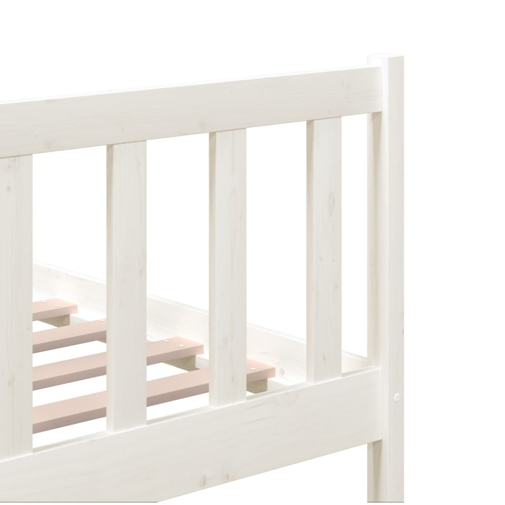 Cadre de lit sans matelas blanc bois massif 160x200 cm - XIOS