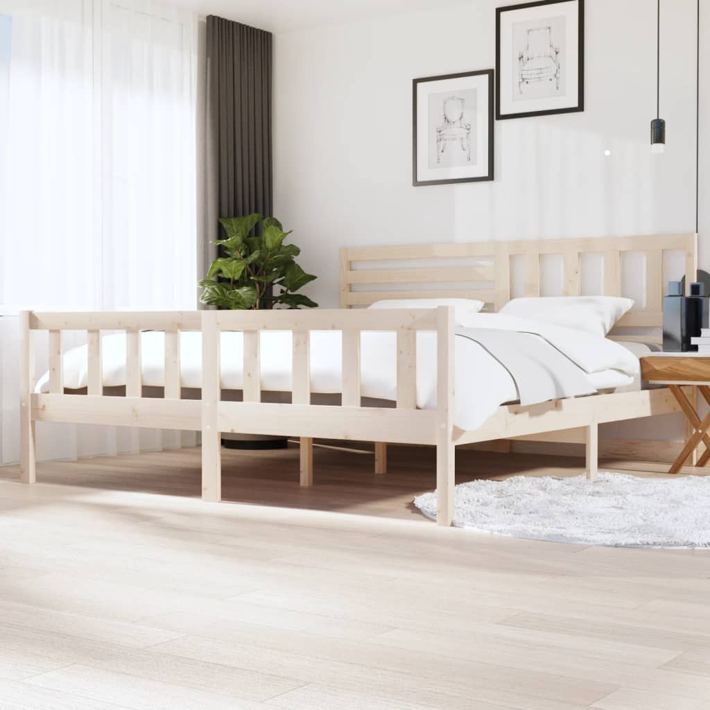 Cadre de lit sans matelas bois massif 200x200 cm - XIOS