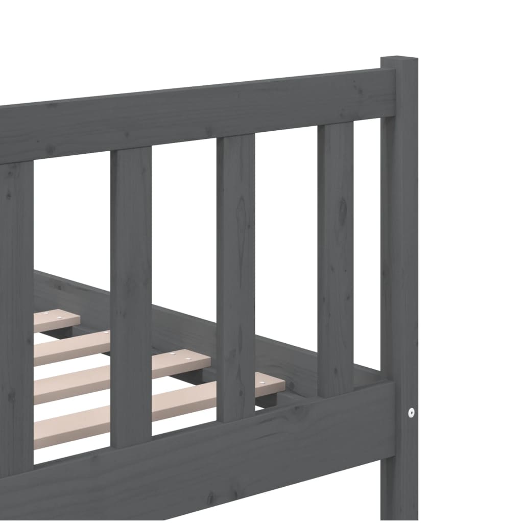 Cadre de lit sans matelas gris bois massif 200x200 cm - XIOS