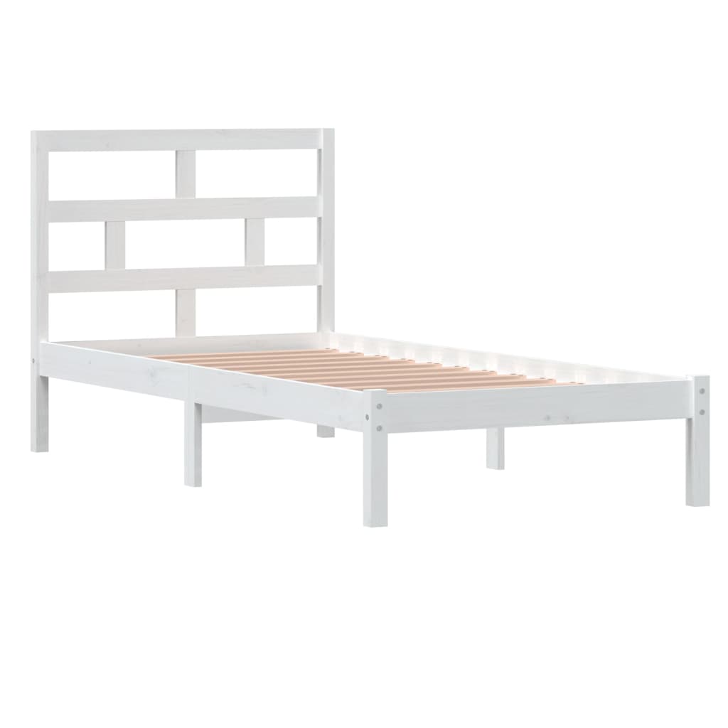 Cadre de lit sans matelas blanc bois massif - XIOS