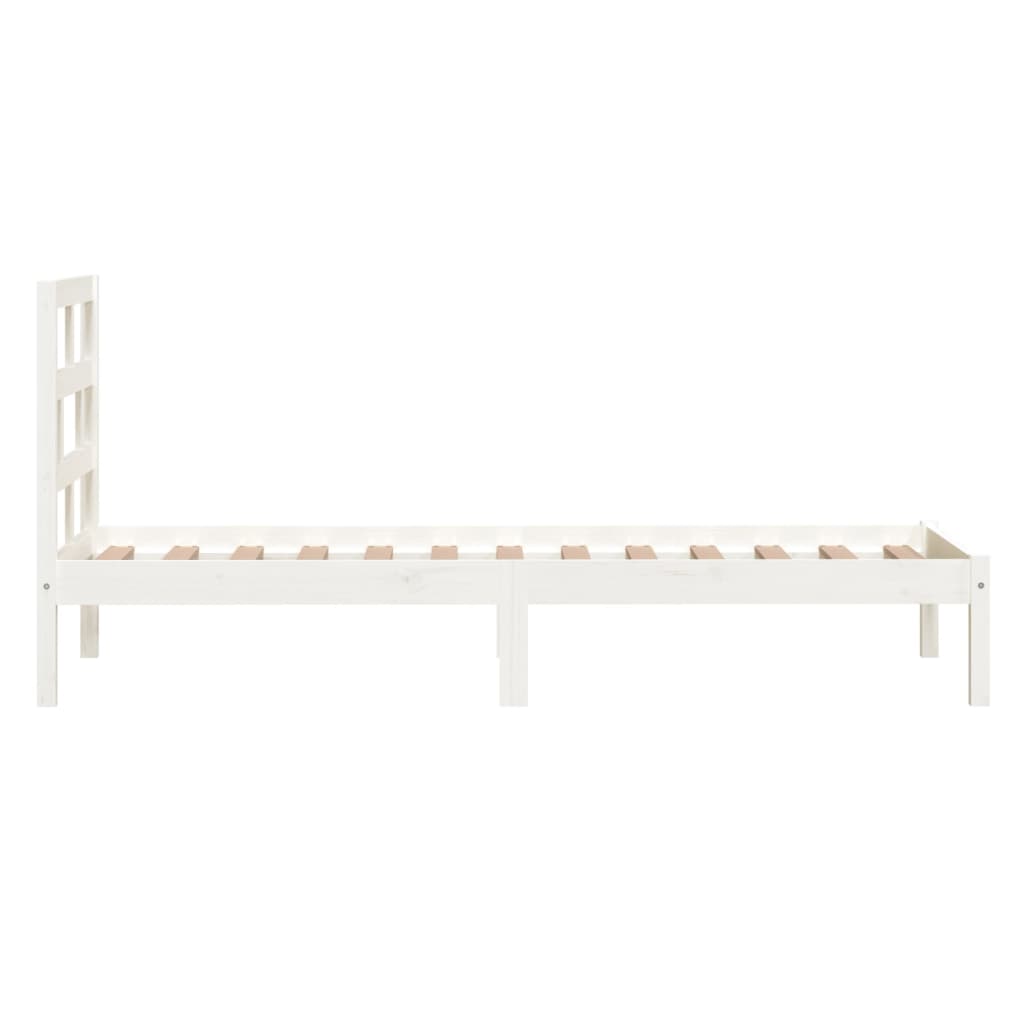 Cadre de lit sans matelas blanc bois massif - XIOS