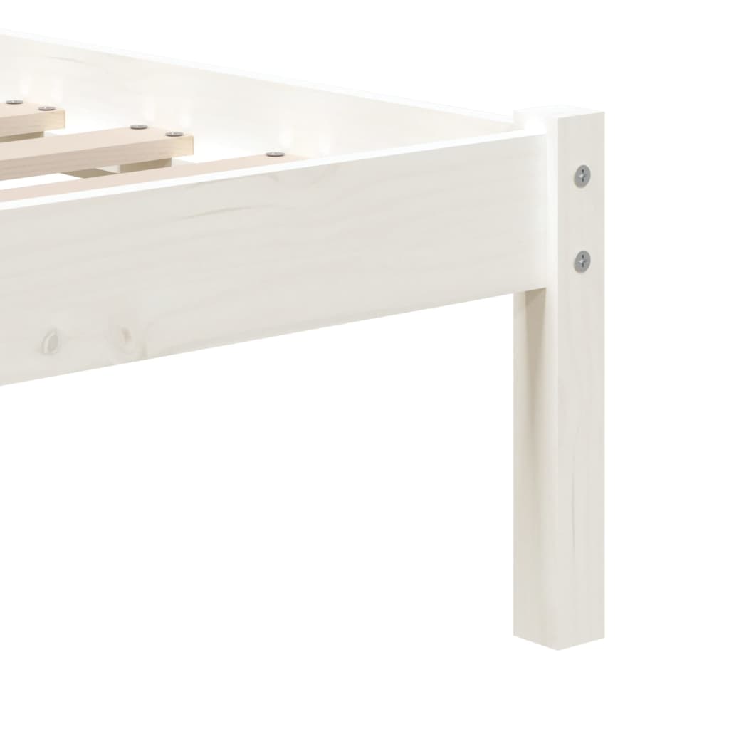 Cadre de lit sans matelas blanc bois massif - XIOS