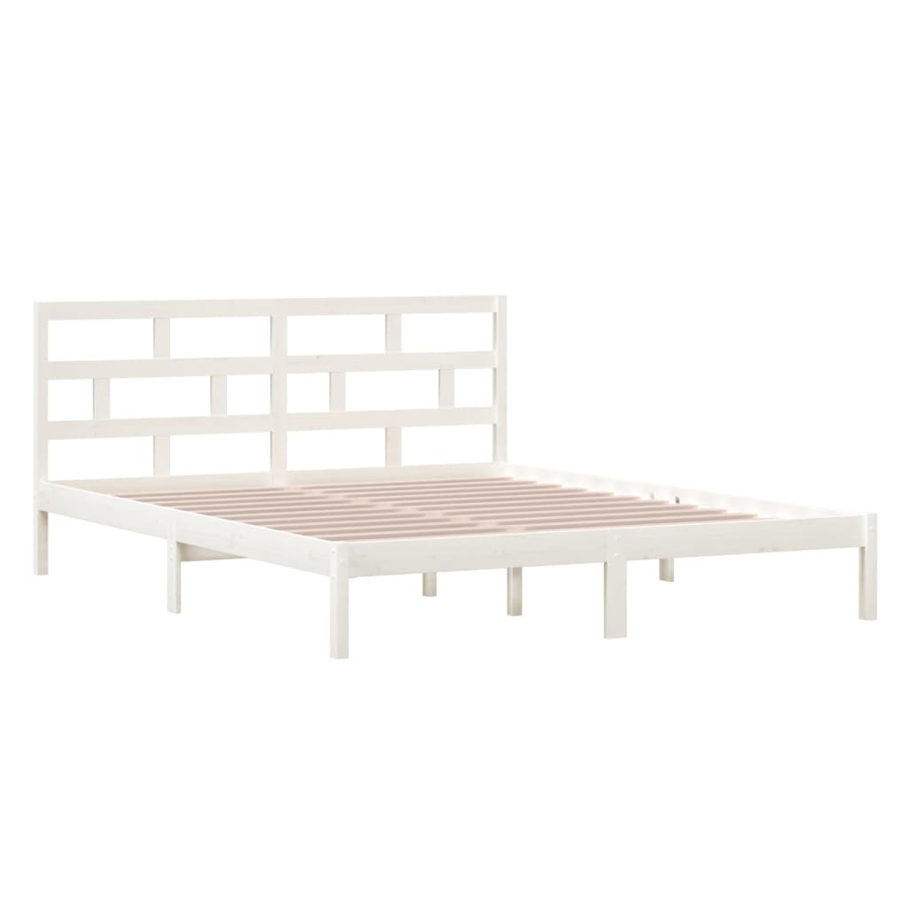 Cadre de lit sans matelas blanc bois massif - XIOS