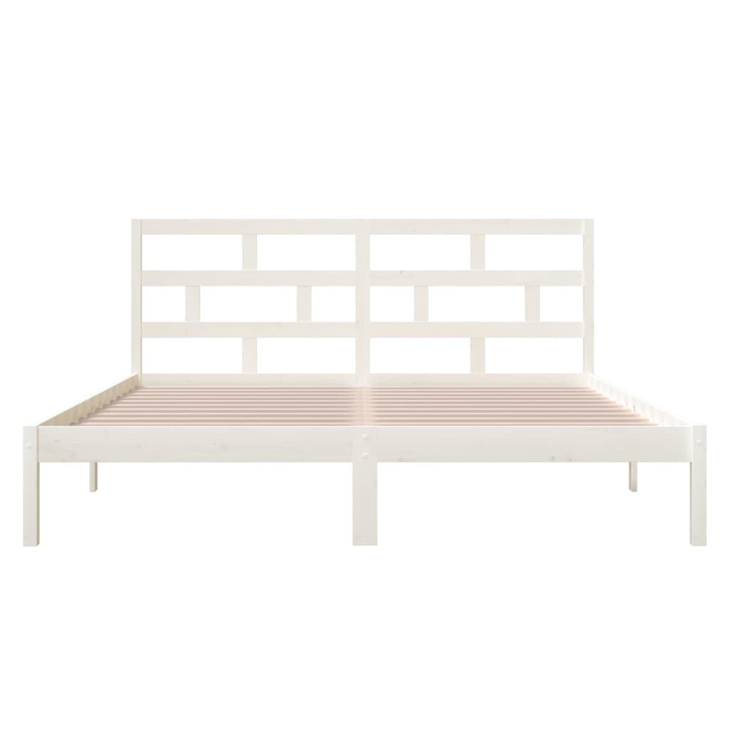 Cadre de lit sans matelas blanc bois massif - XIOS