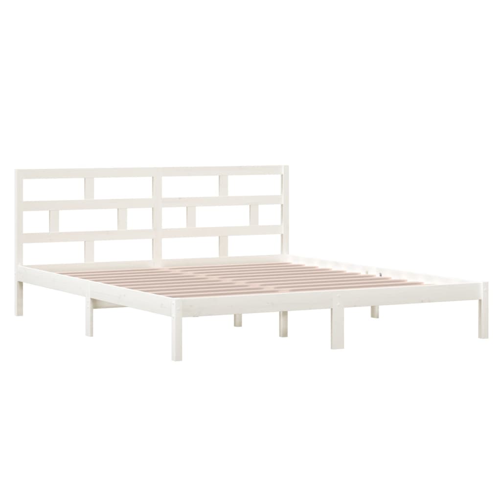 Cadre de lit sans matelas blanc bois massif - XIOS