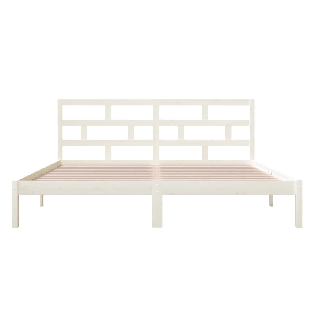 Cadre de lit sans matelas blanc bois massif - XIOS