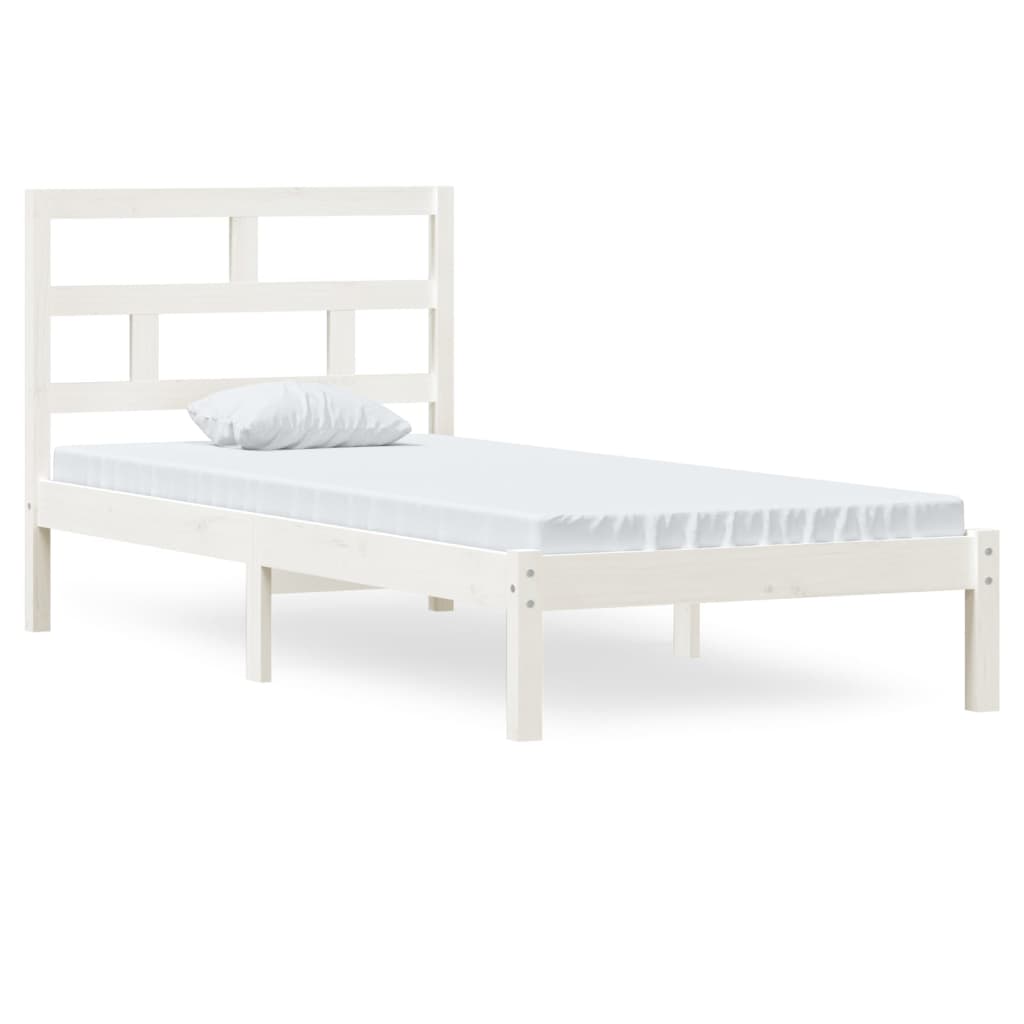Cadre de lit sans matelas blanc bois massif 90x200 cm - XIOS