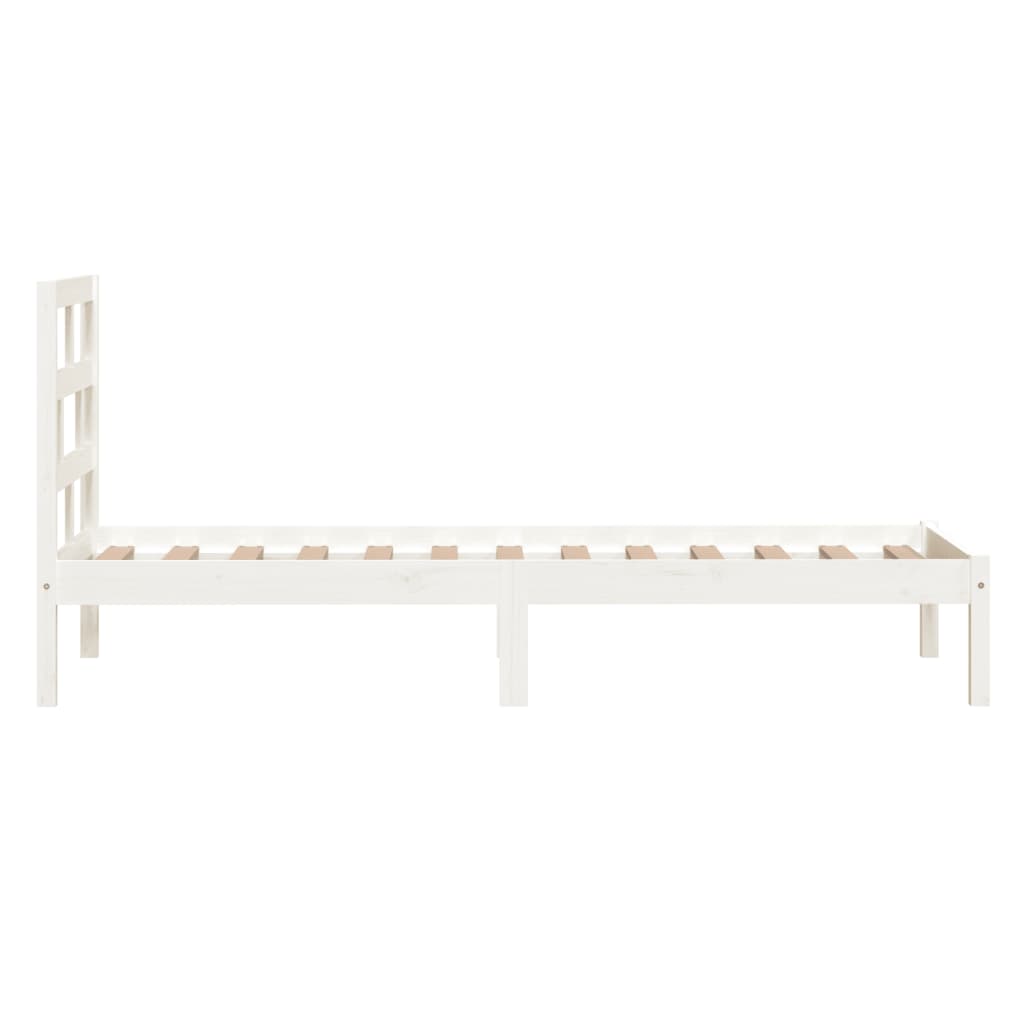 Cadre de lit sans matelas blanc bois massif 90x200 cm - XIOS