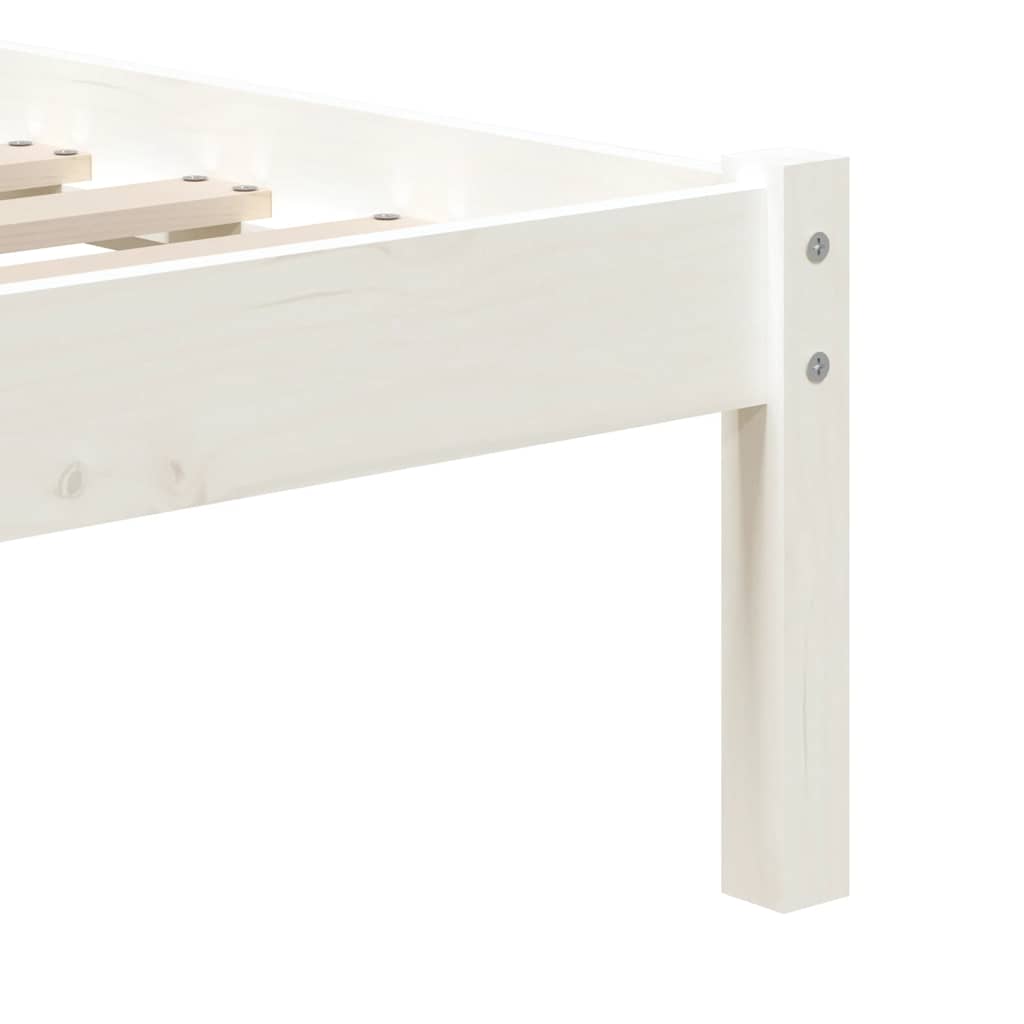 Cadre de lit sans matelas blanc bois massif 90x200 cm - XIOS