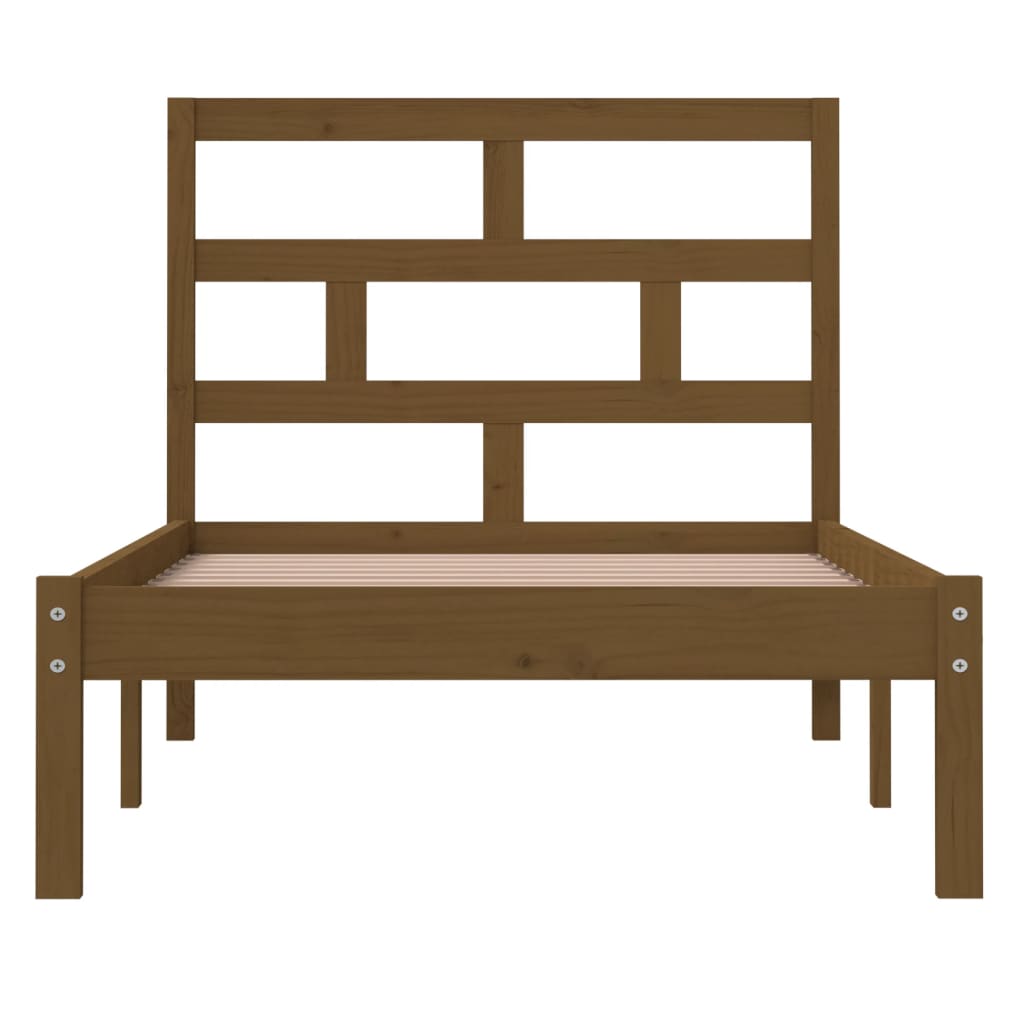 Cadre de lit sans matelas marron miel bois massif 100x200 cm - XIOS