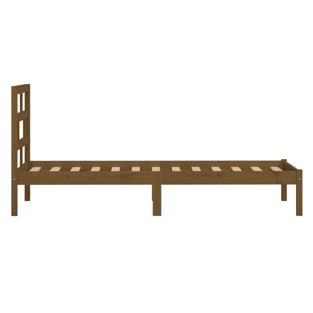 Cadre de lit sans matelas marron miel bois massif 100x200 cm - XIOS