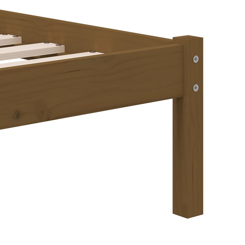 Cadre de lit sans matelas marron miel bois massif 100x200 cm - XIOS