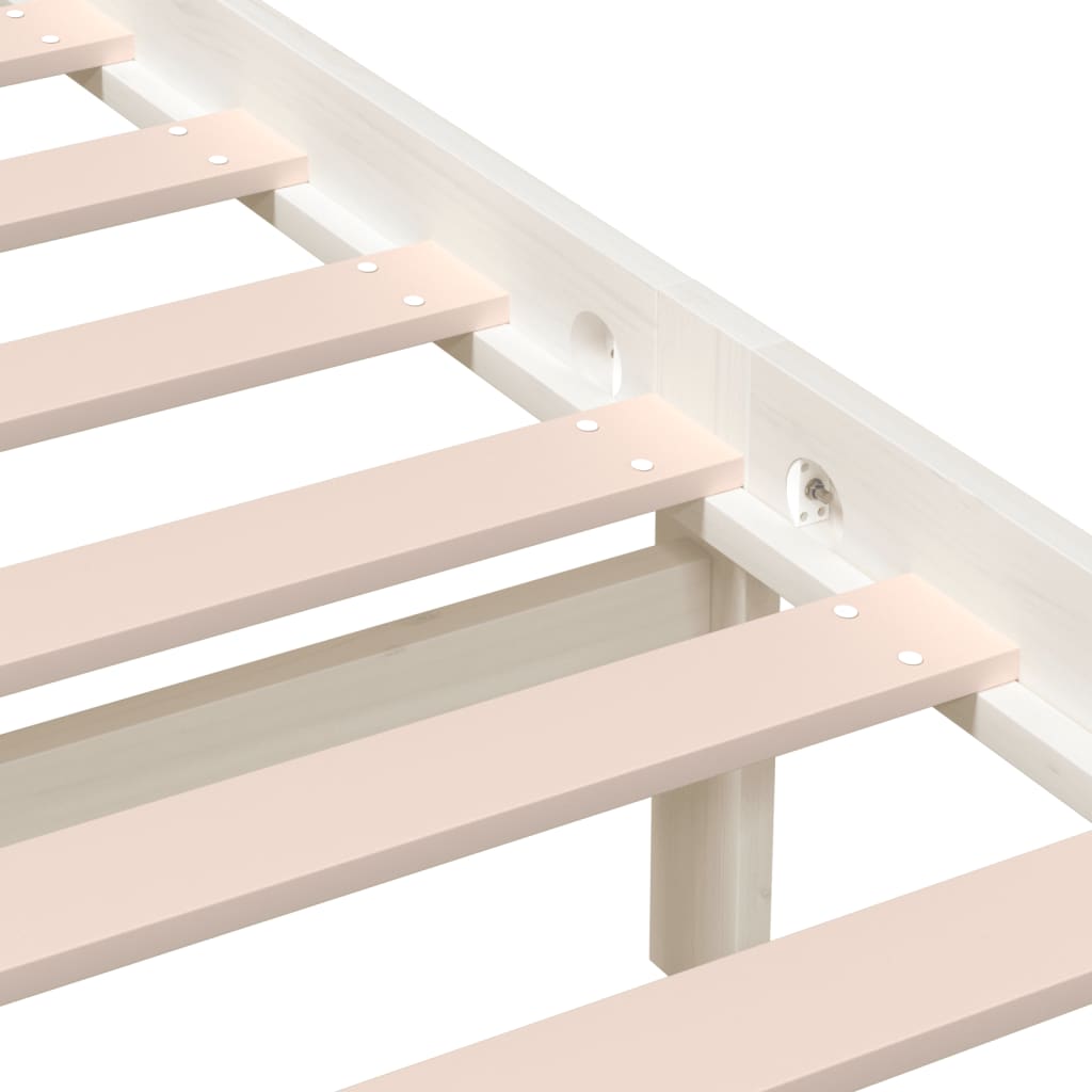 Cadre de lit sans matelas blanc bois massif 120x200 cm - XIOS