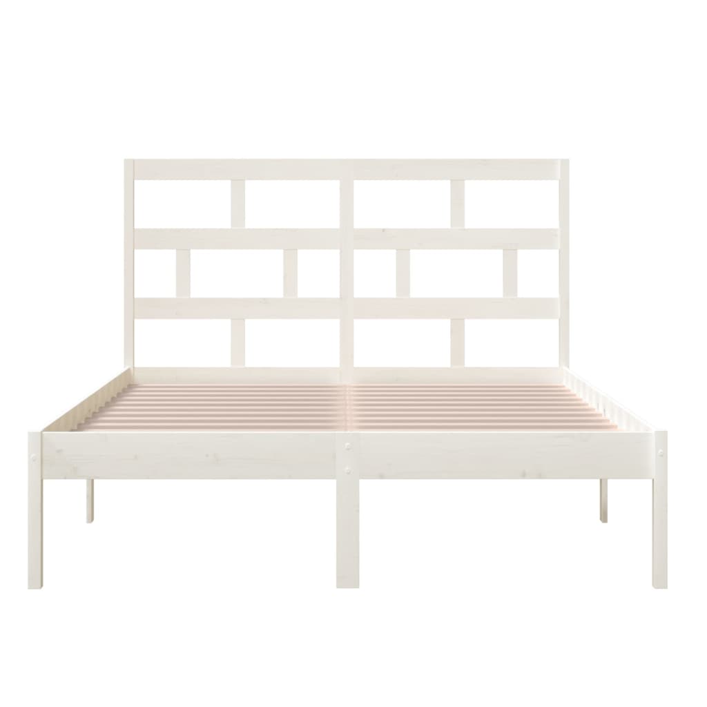 Cadre de lit sans matelas blanc bois massif 140x200 cm - XIOS
