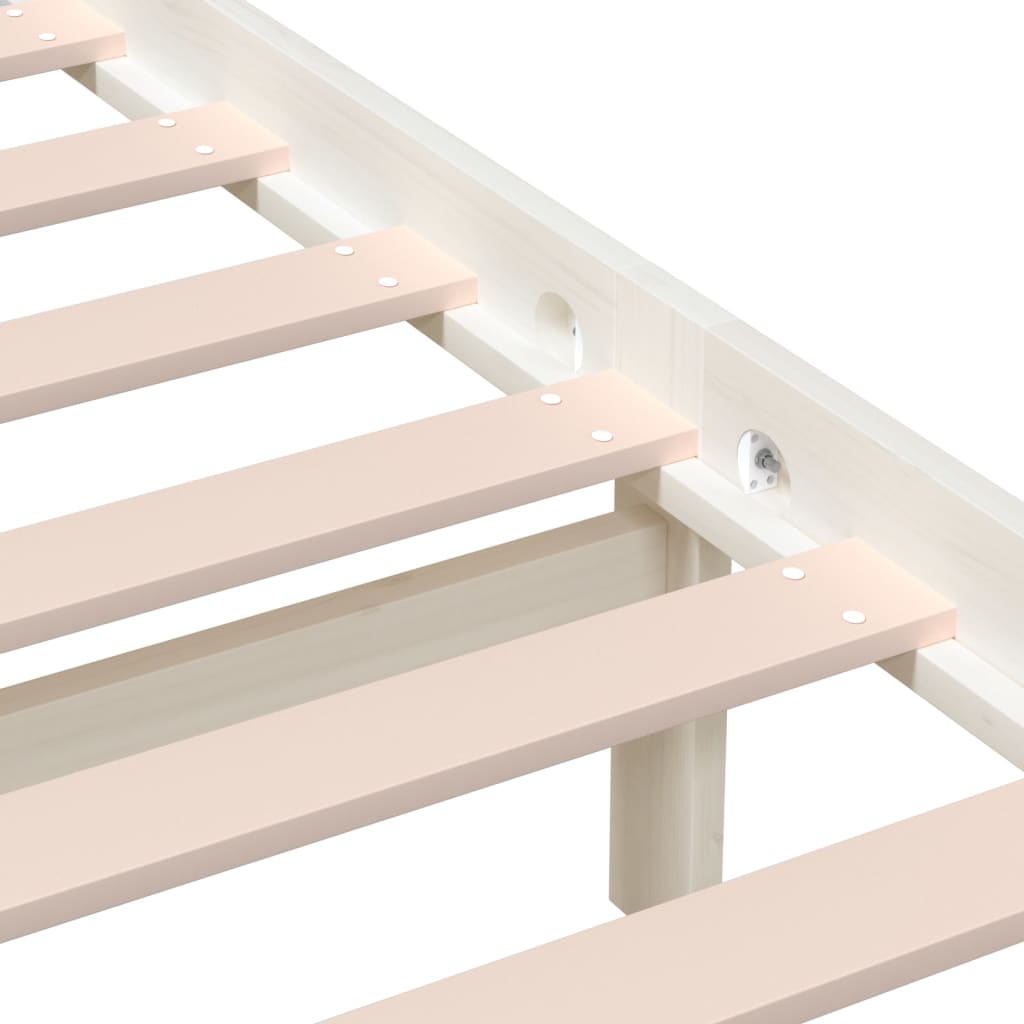 Cadre de lit sans matelas blanc bois de pin massif - XIOS