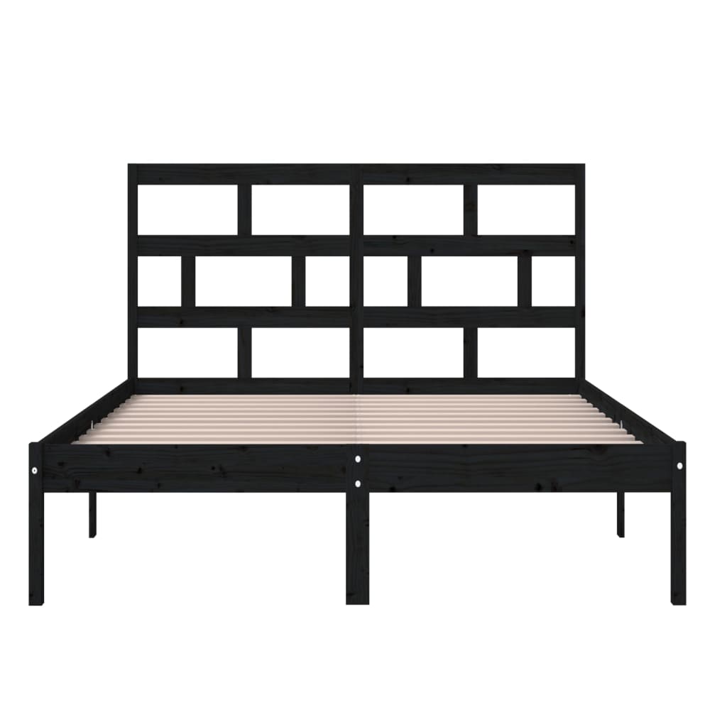 Cadre de lit sans matelas noir bois massif - XIOS