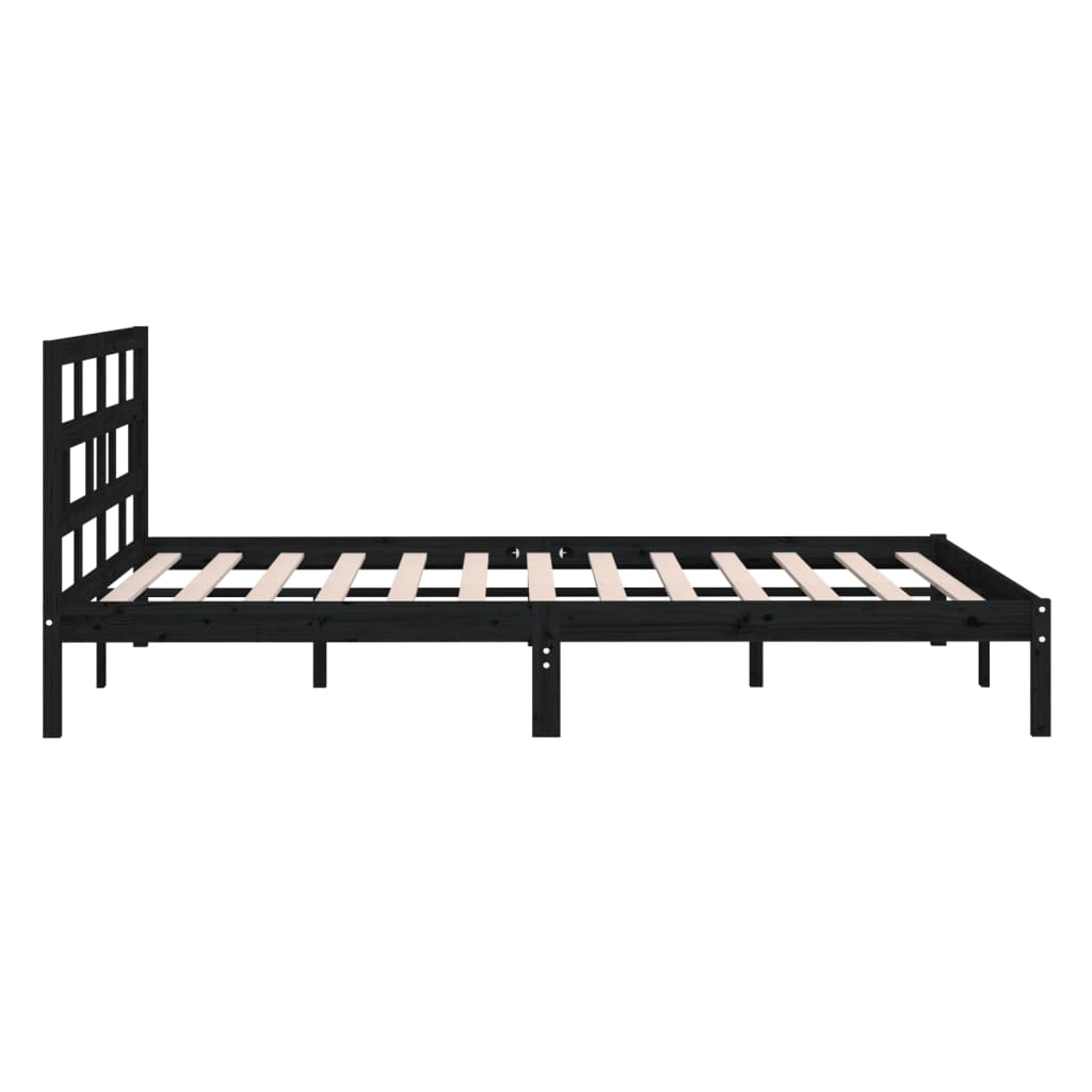 Cadre de lit sans matelas noir bois massif - XIOS